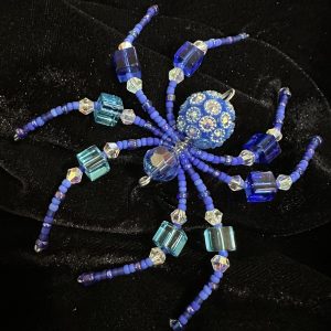 Hand made beaded Christmas spider ornament