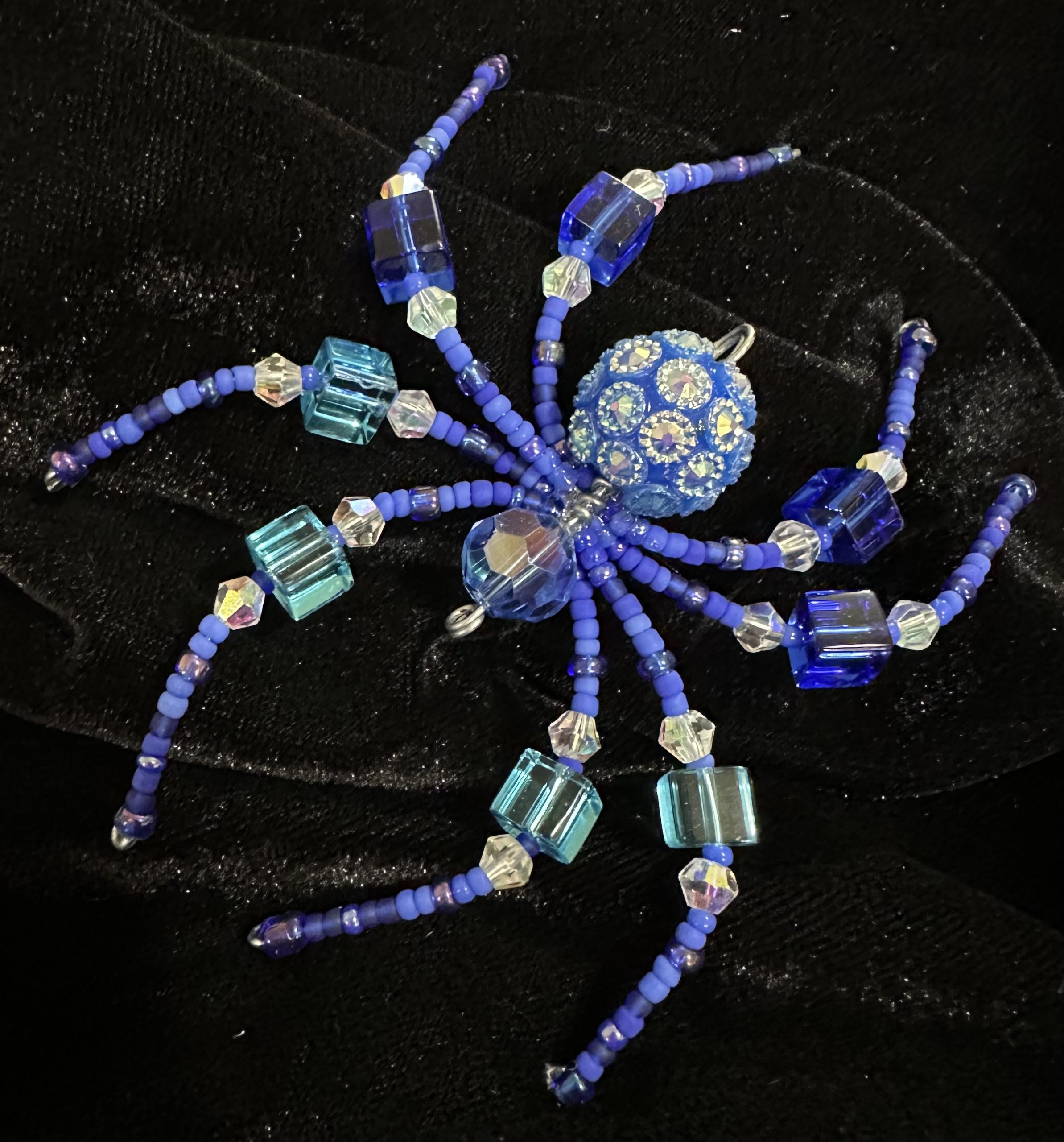 Hand made beaded Christmas spider ornament