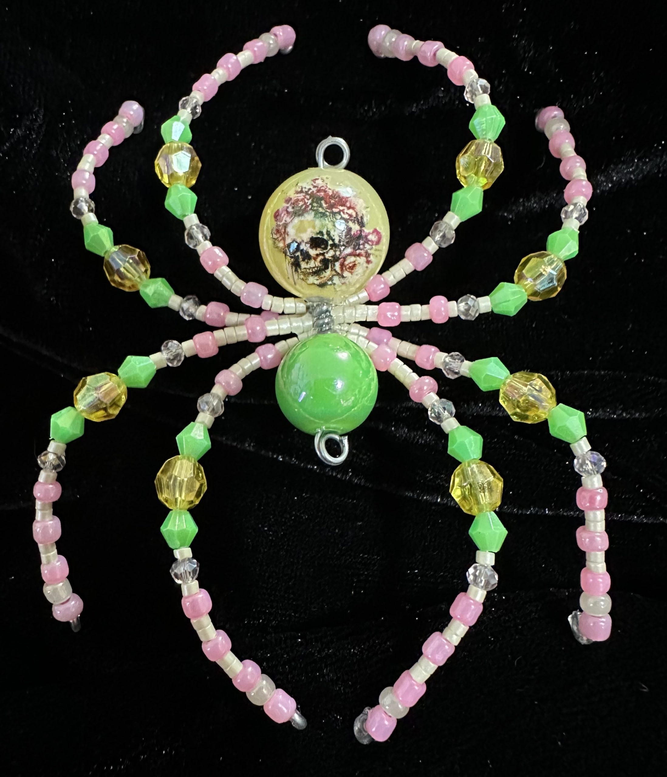 Halloween themed beaded spider decoration
