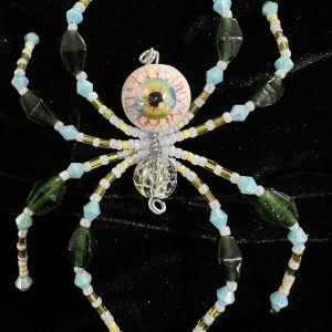 Halloween themed handmade beaded spider