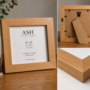 8x8 Handmade Solid Oak Picture Frame
