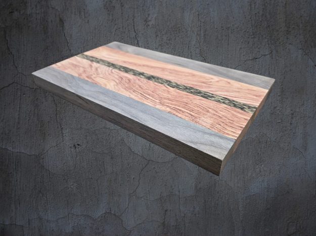 Walnut, Pink Ivory & Black Palmwood Cheese Board UK | Handmade Luxury Serving Board